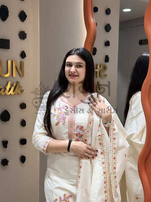 Ivory Blossom Kurti Set Shagun Dresses