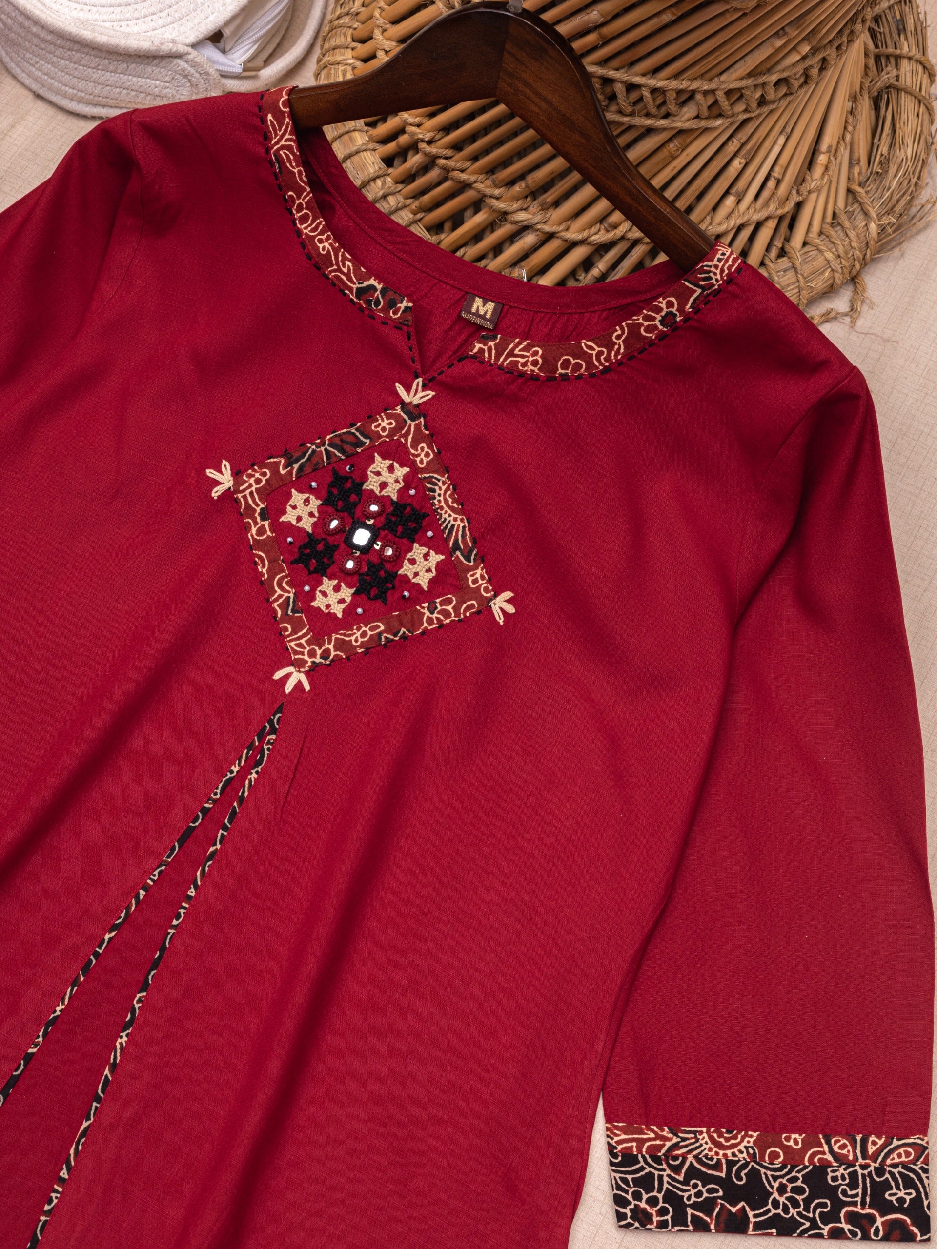 Heritage Motif Panel Kurti Set