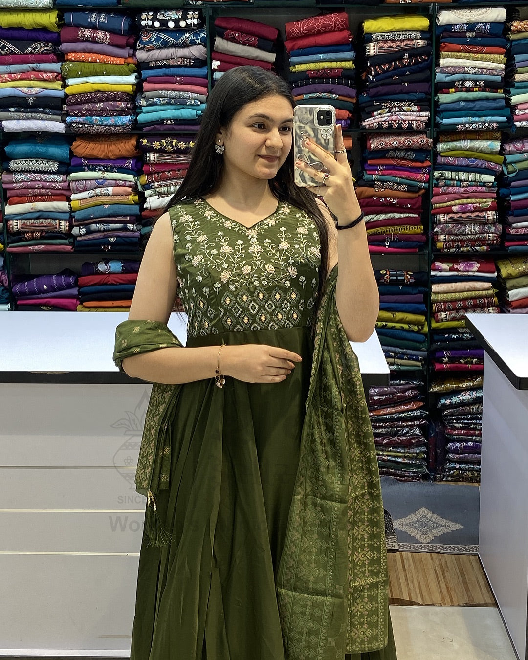 Olive Grace Embroidered Gown