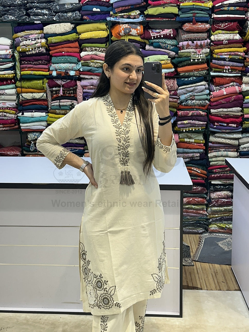 Ivory Bloom Embroidered Co-ord Set Shagun Dresses