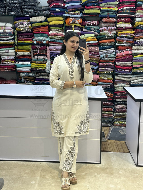 Ivory Bloom Embroidered Co-ord Set Shagun Dresses