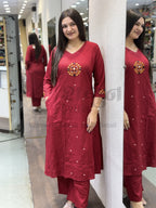 Maroon Mandala Kurti Set Shagun Dresses
