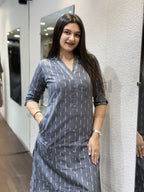 Charcoal Ikat Kurti Shagun Dresses