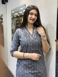 Charcoal Ikat Kurti Shagun Dresses