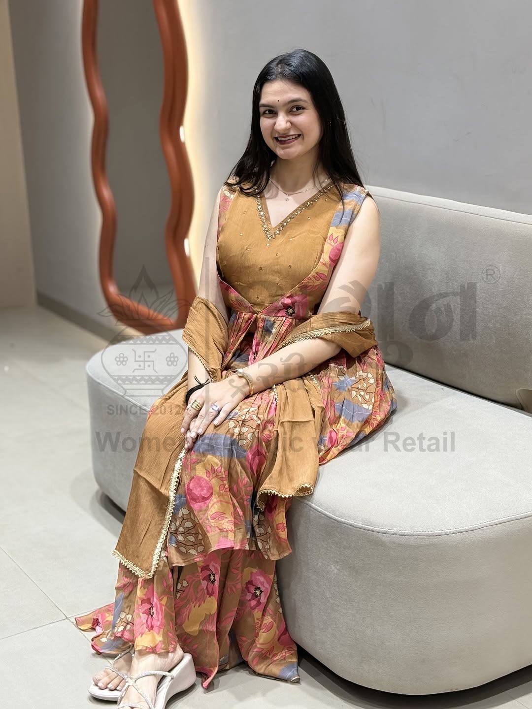 Golden Bloom Kurta Set Shagun Dresses