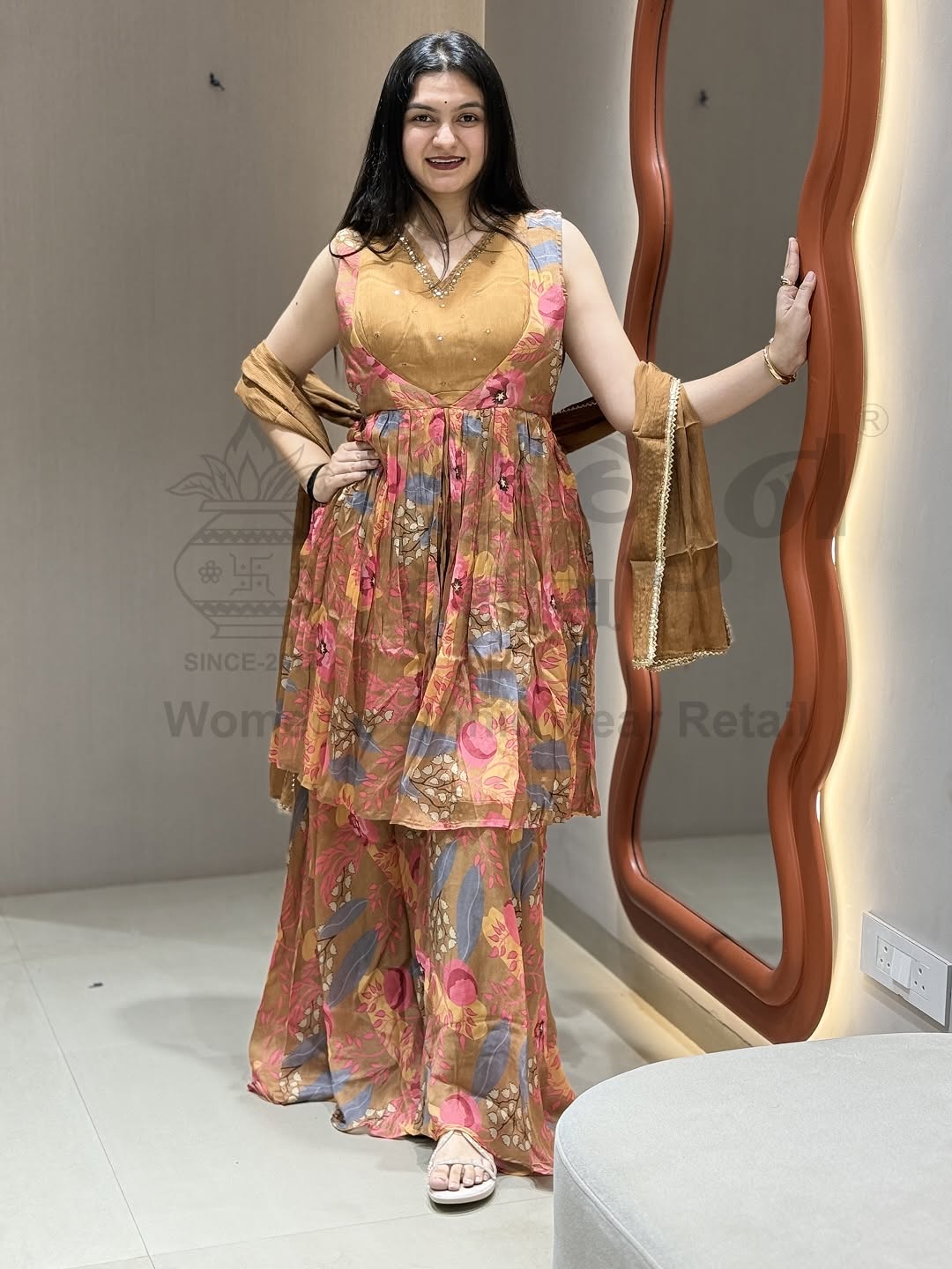 Golden Bloom Kurta Set Shagun Dresses