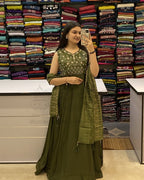 Olive Elegance Gown Shagun Dresses