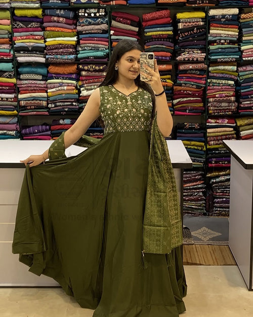 Olive Elegance Gown Shagun Dresses