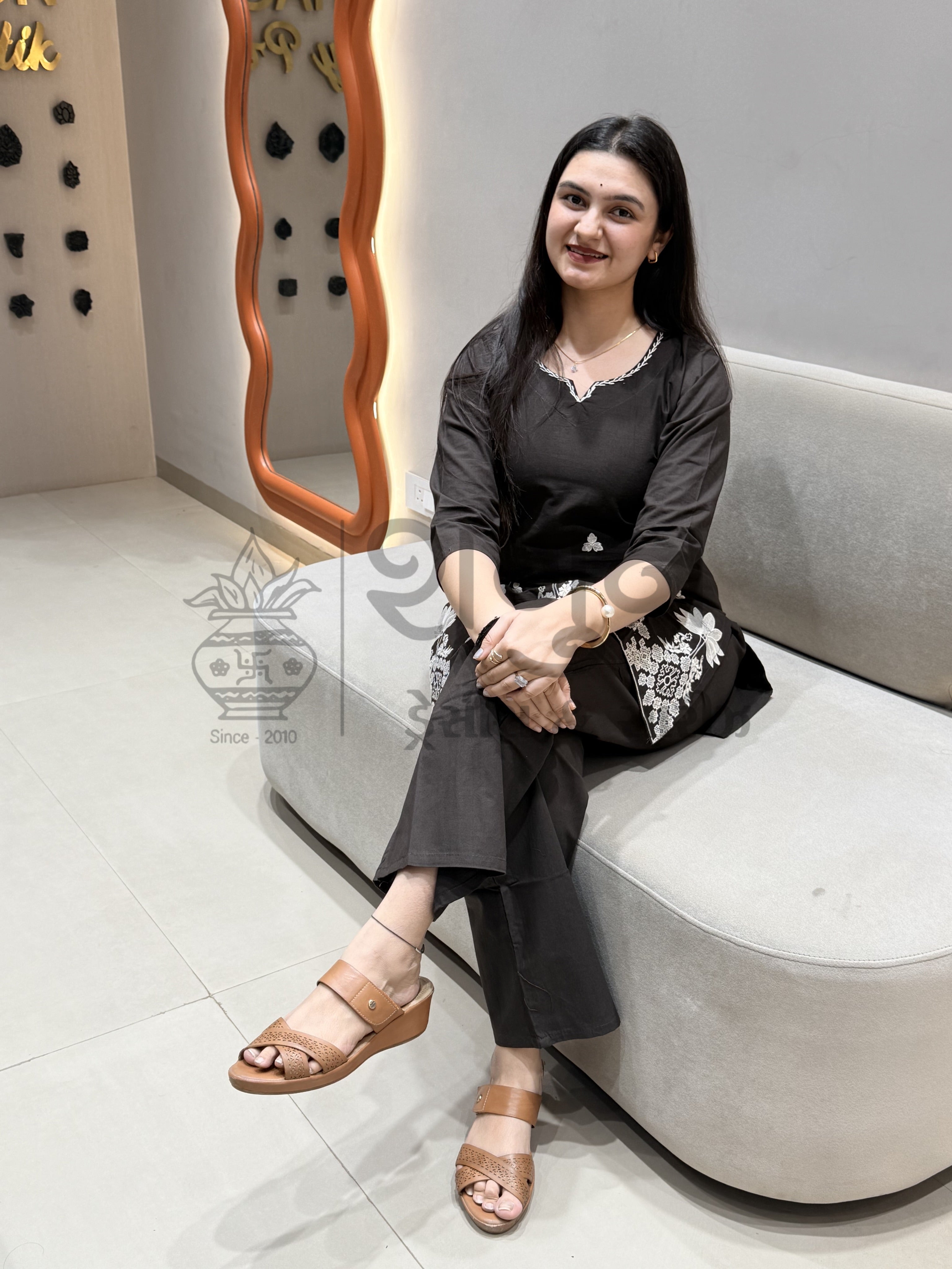 Noir Lotus Kurti Set Shagun Dresses