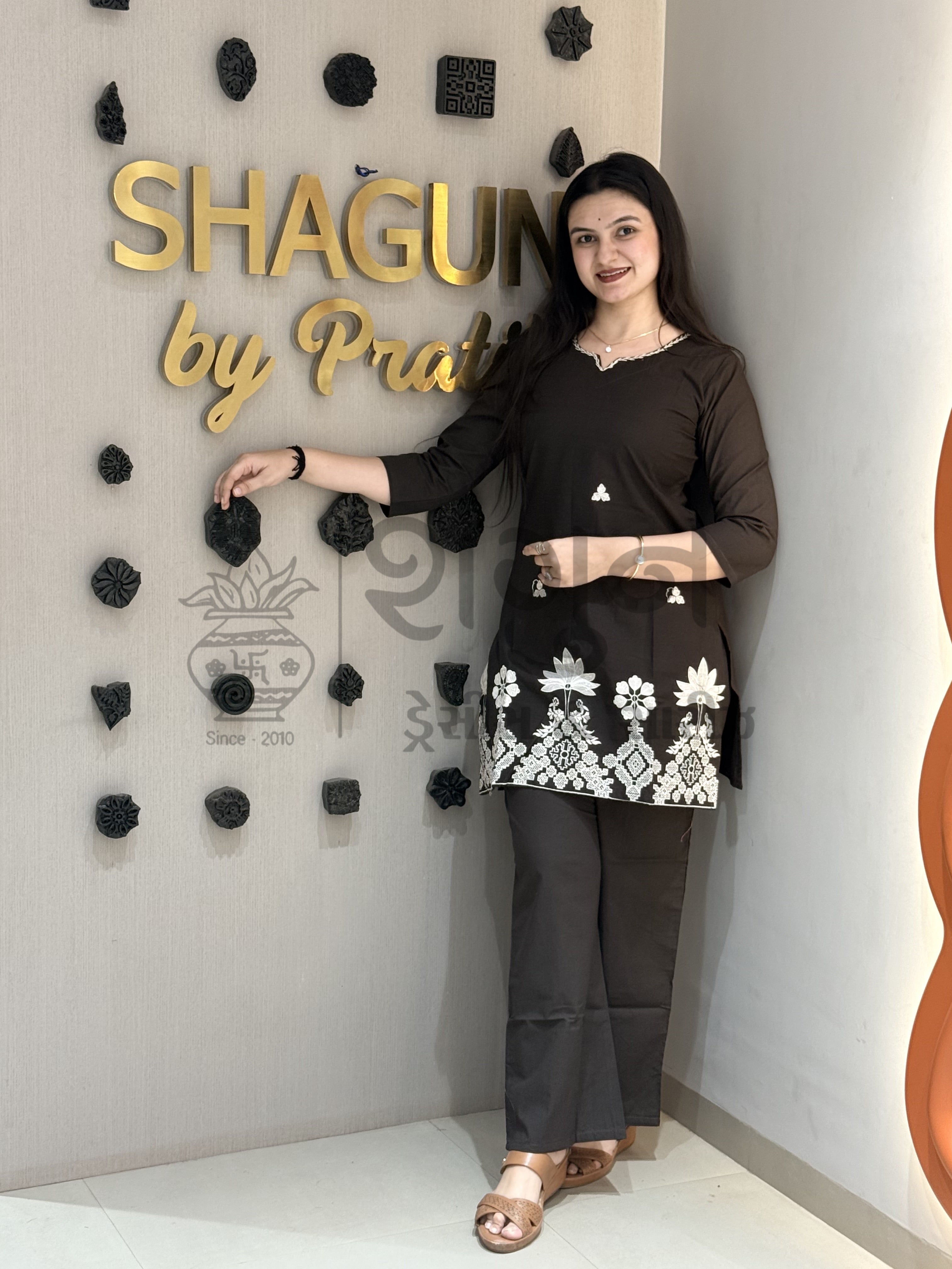Noir Lotus Kurti Set Shagun Dresses