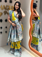 Mustard Mirage Saree Shagun Dresses