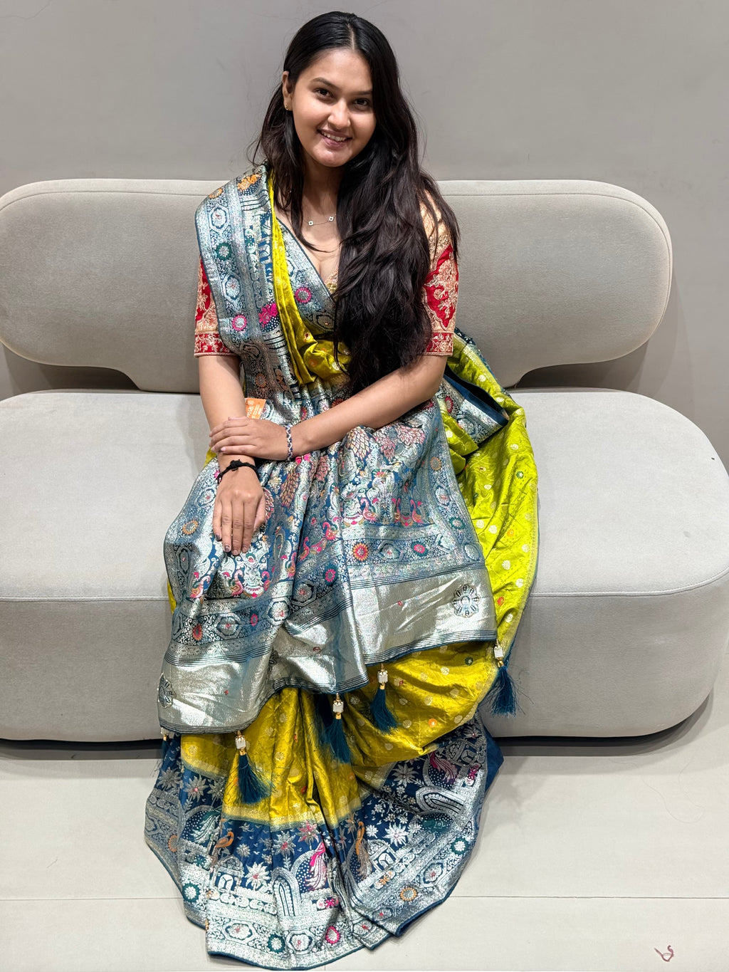 Mustard Mirage Saree Shagun Dresses