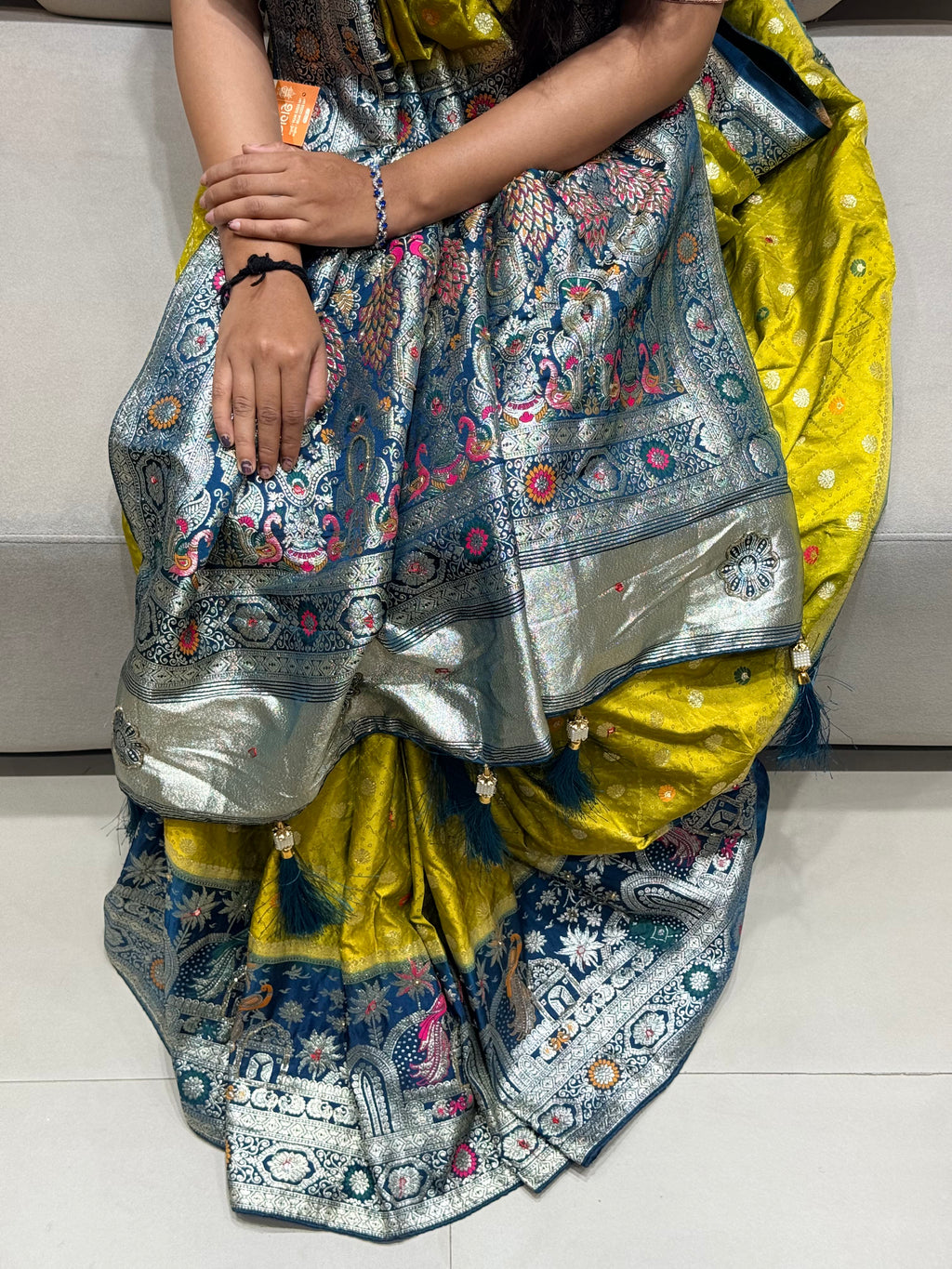 Mustard Mirage Saree Shagun Dresses