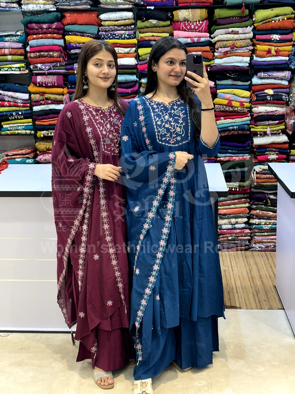 Elegant Hand Work Embroidered Neck Kurti Set