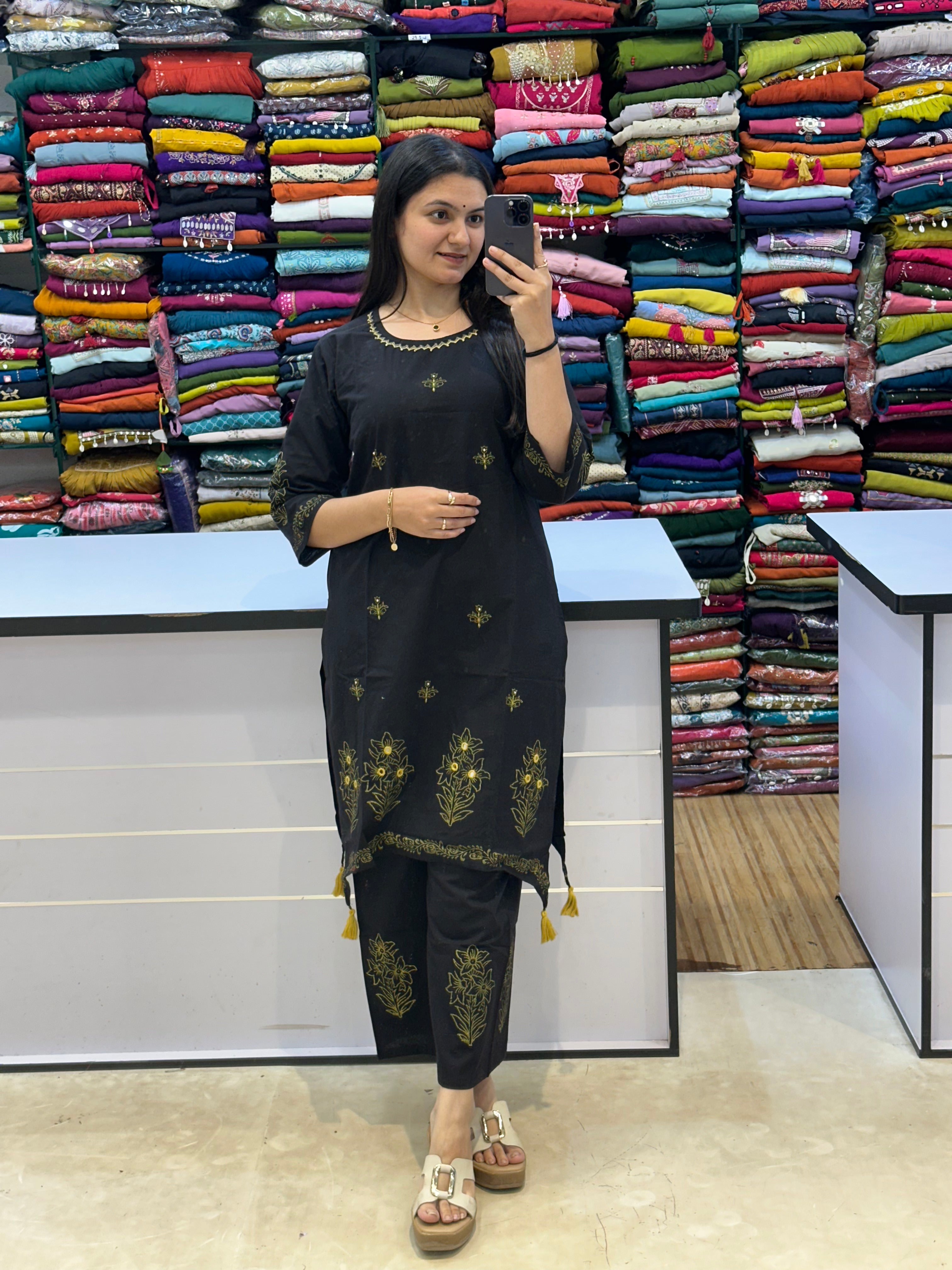 Block Printed & Handwork Cotton Cord Set