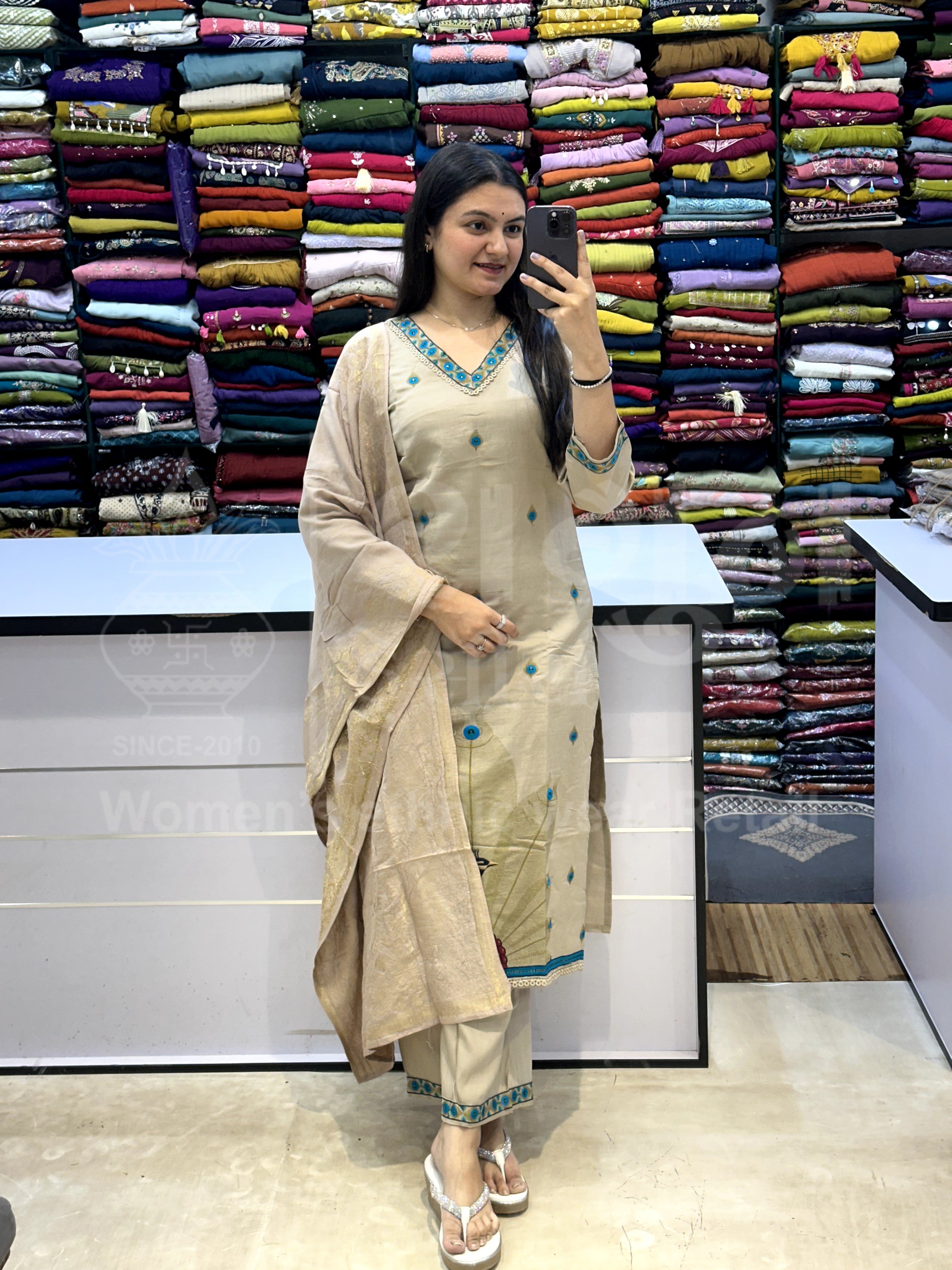 Sandalwood Peacock Embroidery Set