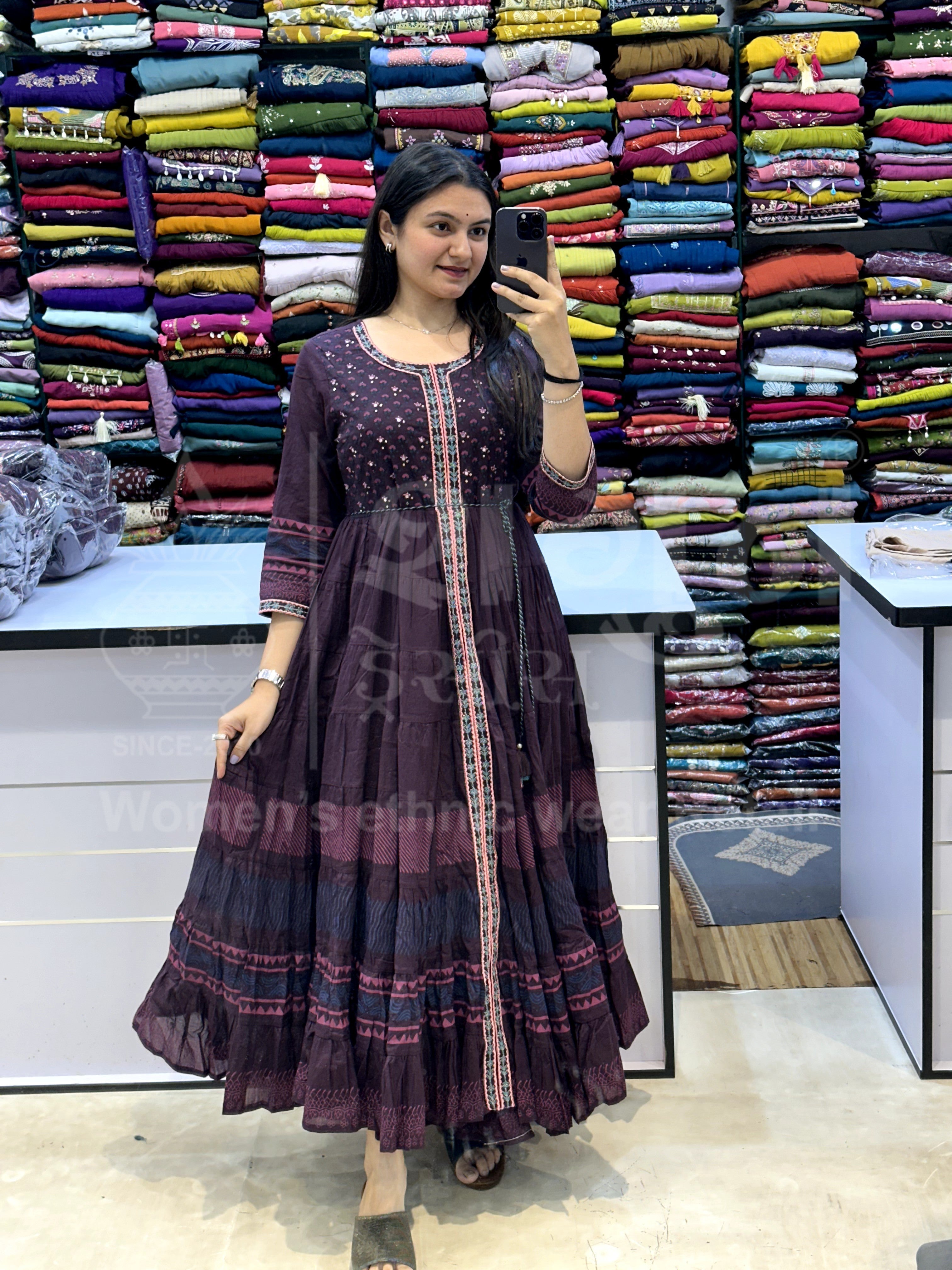 Jaipuri Ikat Pocket Gown