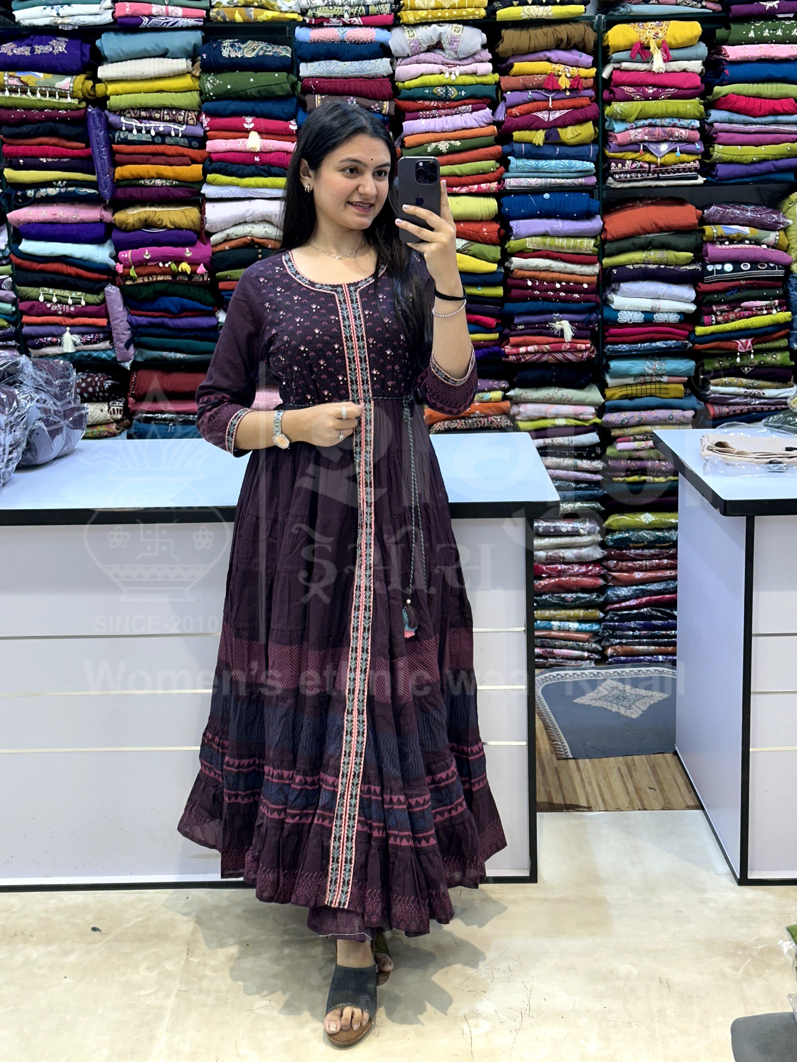 Jaipuri Ikat Pocket Gown