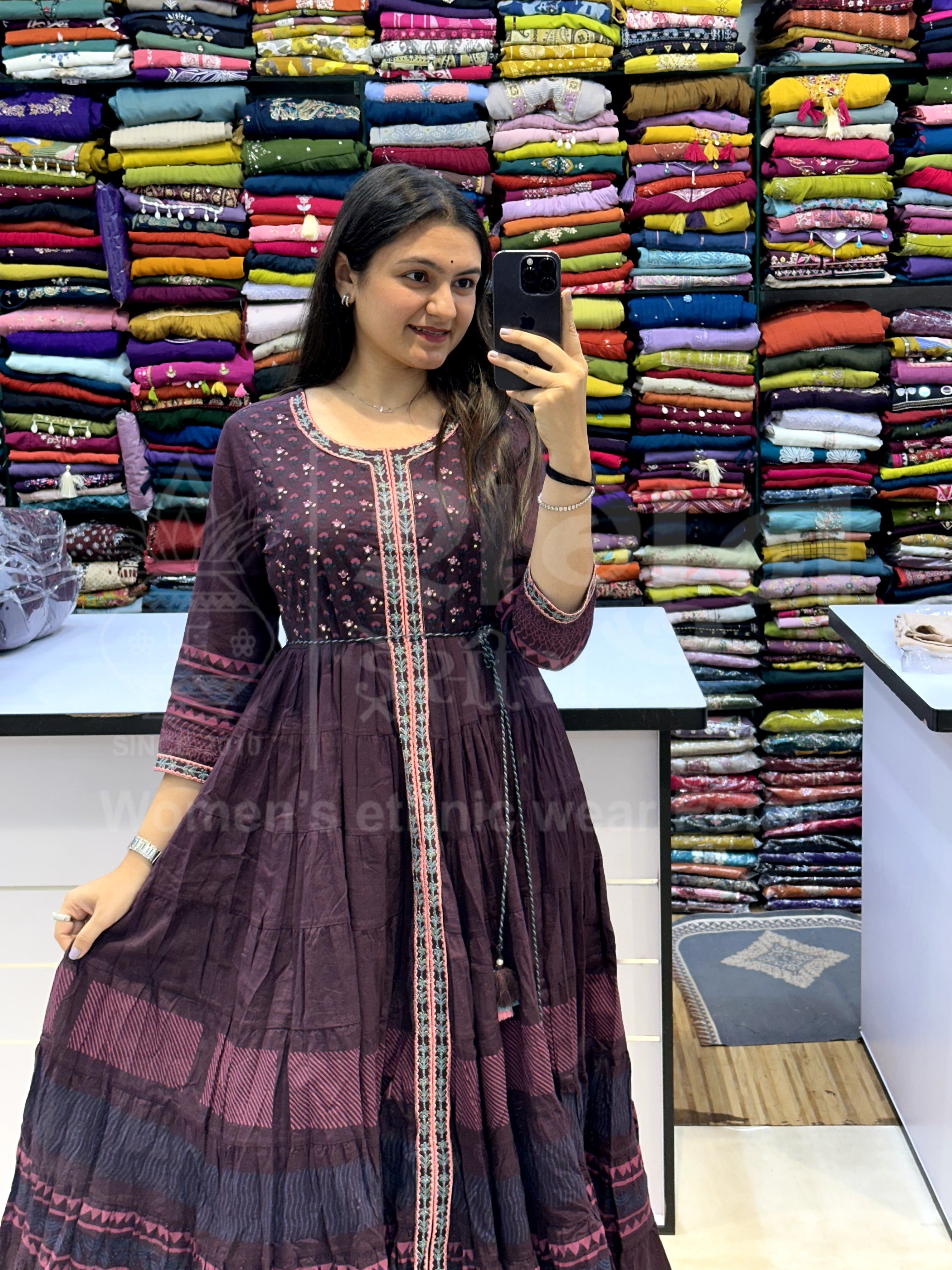 Jaipuri Ikat Pocket Gown