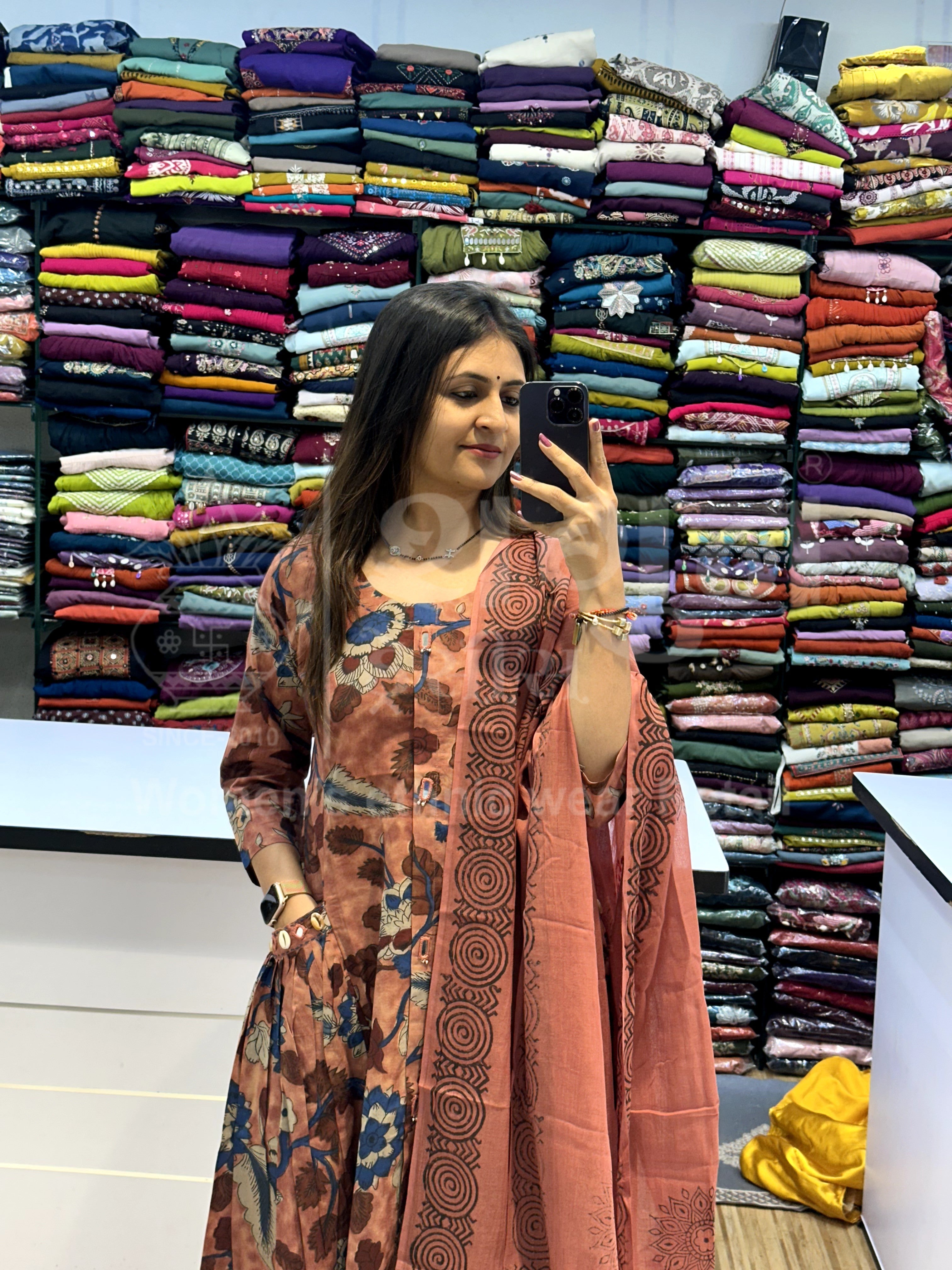 Floral Printed Kurti Set with Matching Dupatta