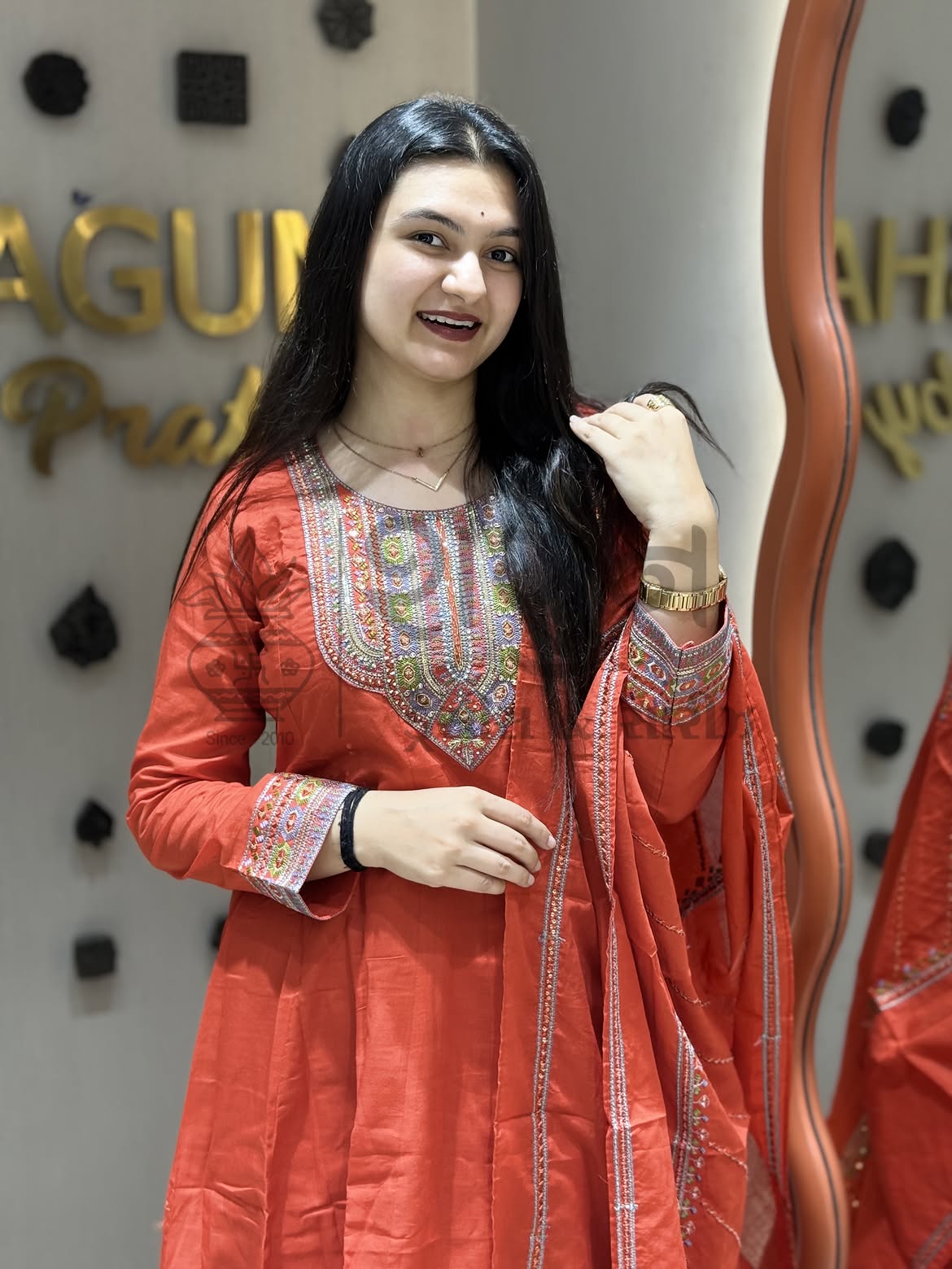 Kutchi Threadwork Anarkali Set Shagun Dresses