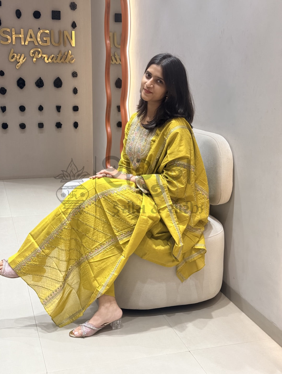 Kutchi Threadwork Anarkali Set Shagun Dresses