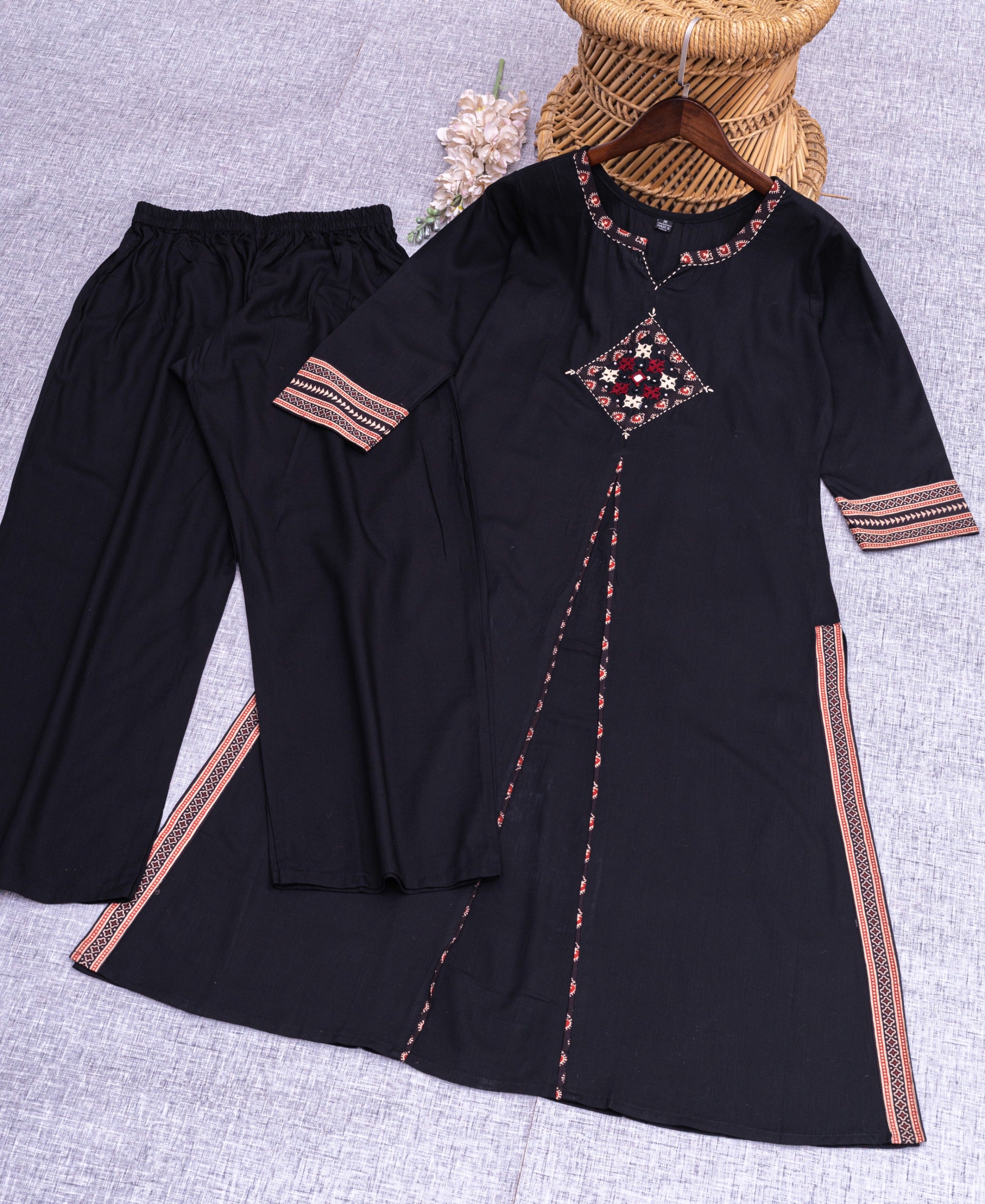 Heritage Motif Panel Kurti Set