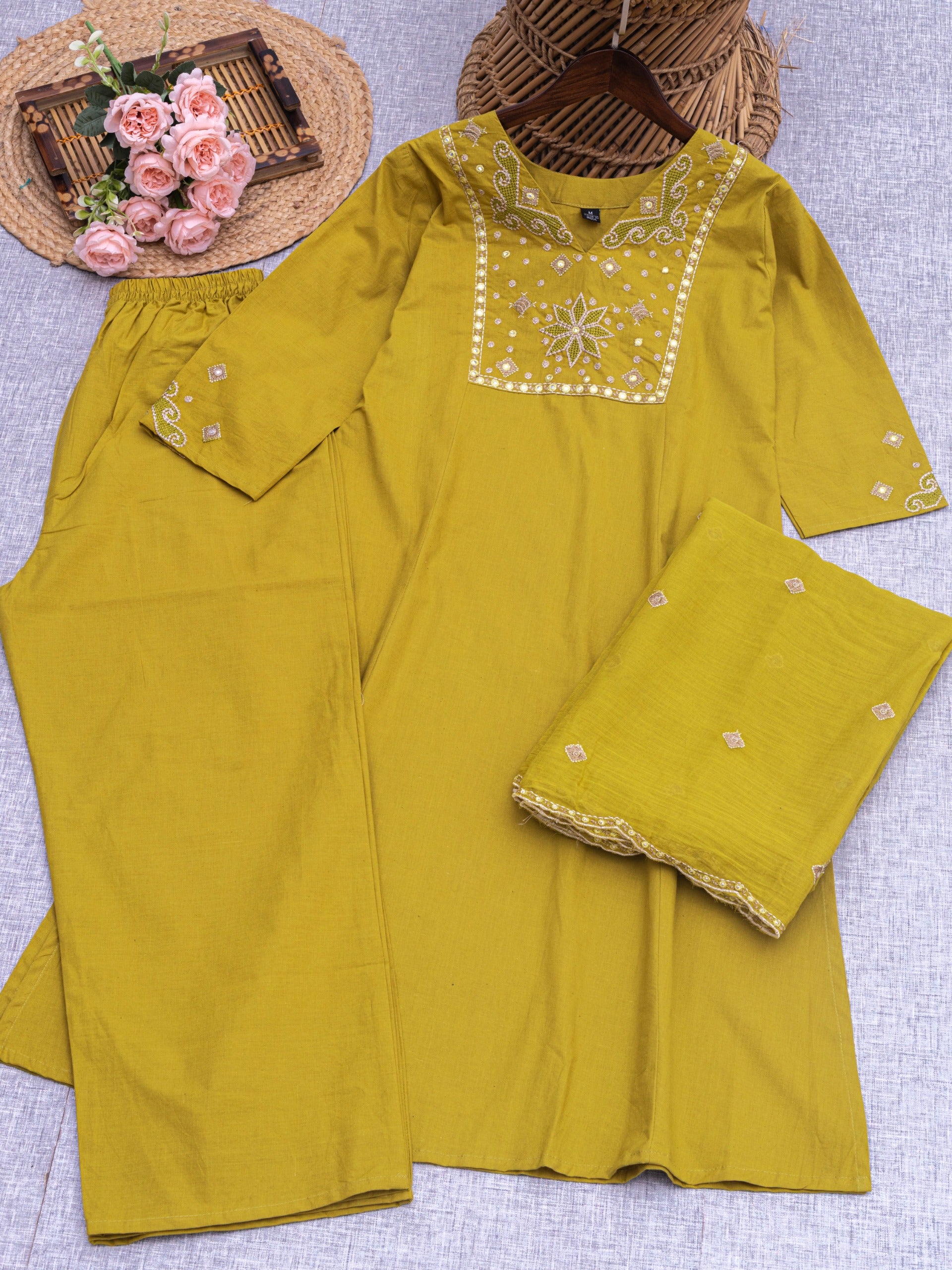 Stitched Bloom Cotton Set